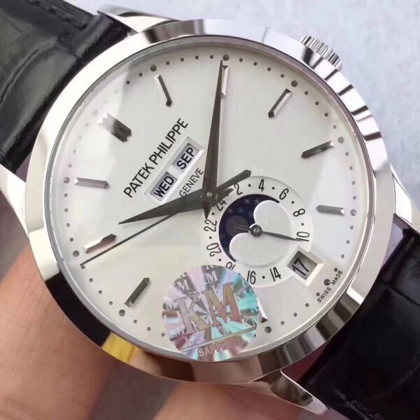 Patek Philippe Complex Function Timepiece Series White Gold White Face Annual Calendar 5396G-011 324 S QA LU 24H/303 Movement Mechanical Men's Watch Diameter 40mm (Replica Watch)