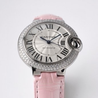 Cartier BALLONBLEU series WE902035 belt mechanical women's watch diameter 33mm(replica watch)