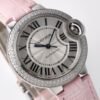 Cartier BALLONBLEU series WE902035 belt mechanical women's watch diameter 33mm(replica watch)